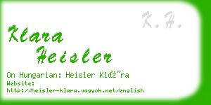 klara heisler business card